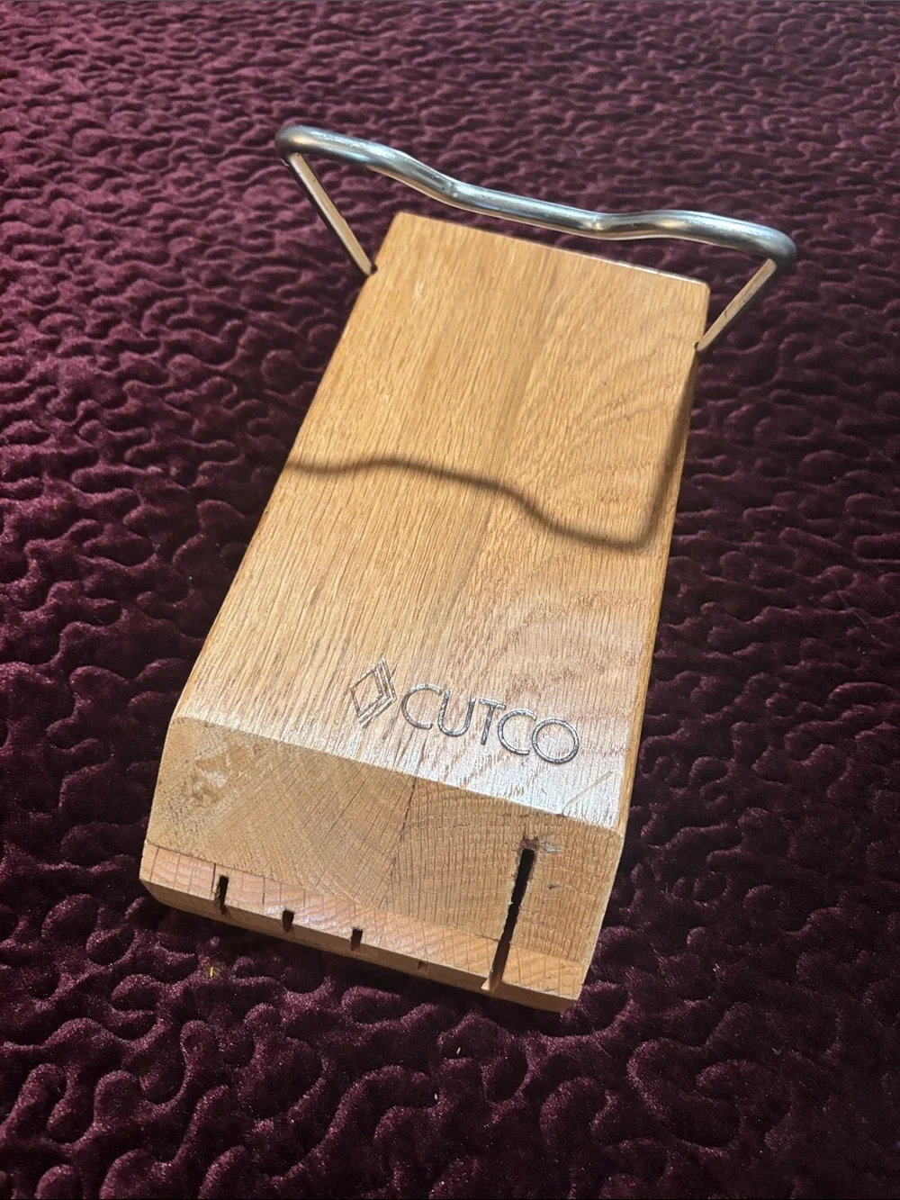 Cutco Space Saver Set Block (5-Slot) Honey Oak Wood